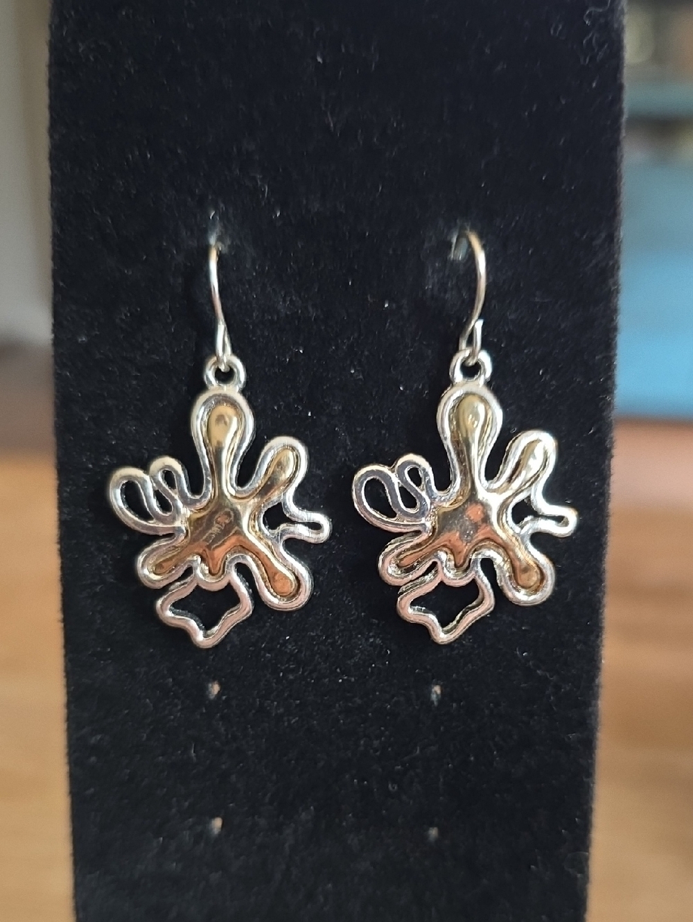 Sterling-Inspired Silver Floral Drop Earrings